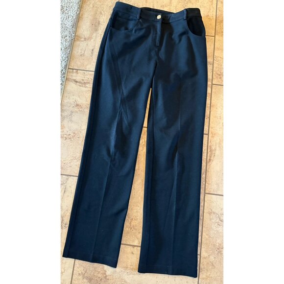 St. John Trouser Pants Women’s 2 (27/29) Black Stretch Straight Leg Dry Clean - Picture 1 of 5